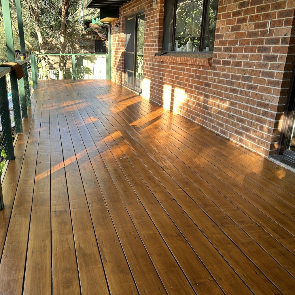 Classic home in the Sutherland Shire with a freshly stained pine deck.